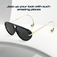 thumbnail image 6 of Oversized Aviator Sunglasses for Women With Earring Trendy Large Big Double Bridge 2025 Designer Ladies Shades, 6 of 6