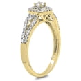 thumbnail image 2 of 0.60 Carat (ctw) 10K Yellow Gold Round Cut Diamond Ladies Split Shank Vintage Style Bridal Halo Engagement Ring, 2 of 4