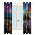thumbnail image 3 of Blackout Curtains for Bedroom Ocean Lighthouse Full Room Darkening Grommet Curtains for Living Room,Thermal Insulated Ombre Drapes, 3 of 7