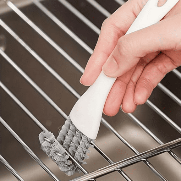 1pc Grill Rack Gap and Dead Angle Cleaning Brush, Special Brush for Cleaning Kitchen Stove, Sink and Countertop - White