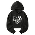 thumbnail image 4 of mihongmao Valentine Oversized Hoodies for Women Winter Solid Color Printed Long-Sleeved Round Neck Long-Sleeved Pullover Top Black XL, 4 of 7