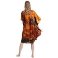 thumbnail image 3 of Grace Silk 100% Silk Nightgown, Autumn Village, Orange & Black, 3 of 4