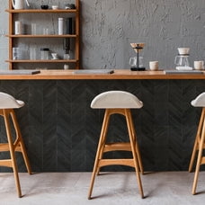 Smart Tiles Peel and Stick Backsplash, 5 Adhesive Tiles, Chevron Black, 11.43"x9"