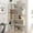 White, variant on Leumius 5 Tier Freestanding L-Shaped Corner Bookshelf,Wooden Bookcase with Anti-drop Panel and Anti Tipping Device, Display shelf Open Storage,Dark Oak