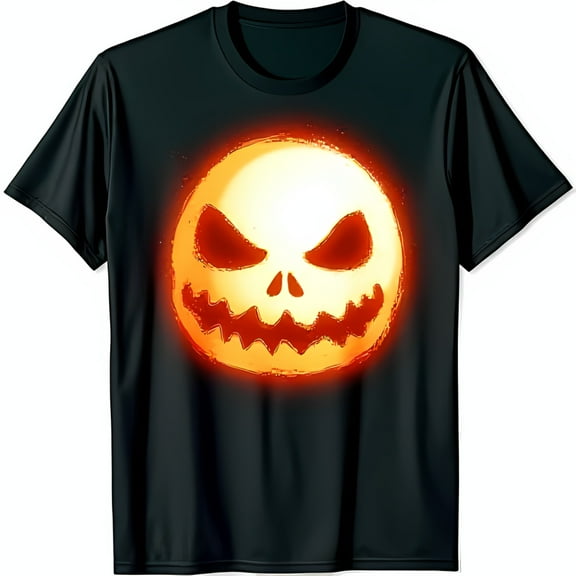 Glow in the Dark o' Graphic Black T-Shirt for Halloween Fun