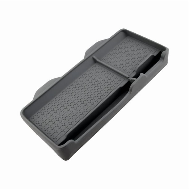 Caja de almacenamiento para tablero de automóvil, organizador de tablero, bandeja de almacenamiento con almohadilla de silicona resistente Gris