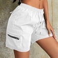 thumbnail image 4 of Yievot Cargo Shorts for Women Drawstring Elastic Waist Summer Outdoor Hiking Shorts with Zipper Pockets, 4 of 5