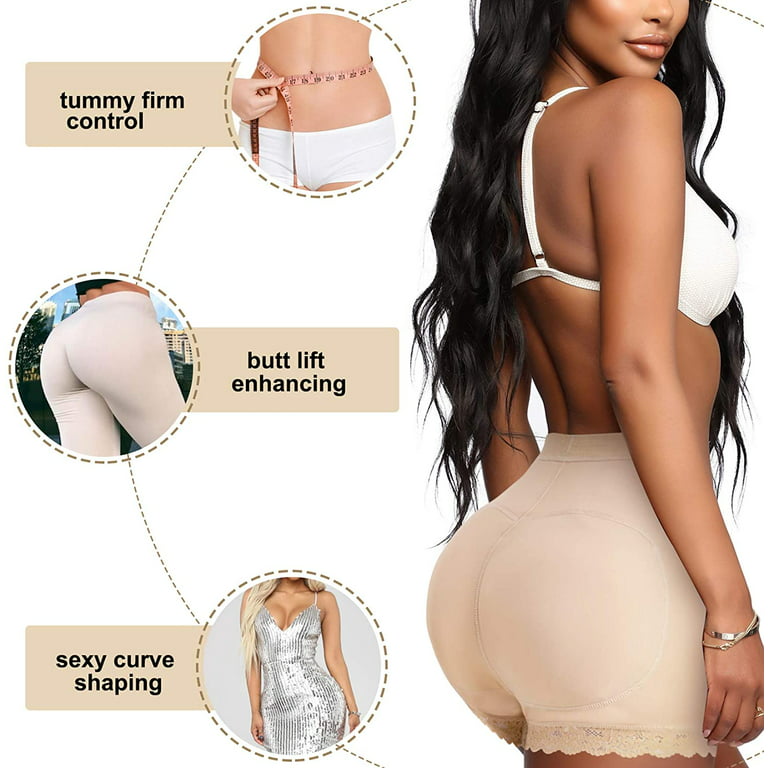 Loday Butt Lifter Padded for Women Seamless Panties Lace Hip Enhancer Tummy  Control Body Shaper Underwear(Beige, L) 