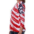 thumbnail image 2 of Women's Celebrate America 3/4 Patriotic American Flag 3/4 Sleeve Top 4th of July, 2 of 3