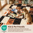 thumbnail image 4 of Design&I 6'x9' Washable Area Rug Sleek Flatweave Pet Friendly Orange Black Court Scoreboard Design Retro Sport Theme with Playbook Graphics for Queen Size Bedroom, Under Bed, 4 of 7