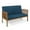 Brown/Dark Teal, variant on GDF Studio Oliver Outdoor Acacia Wood Loveseat, Brown and Cream