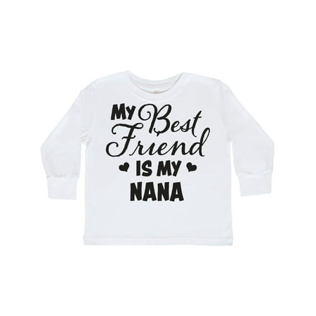 My Best Friend is My Nana with Hearts Toddler Long Sleeve (Best Wall Paint For Projector Screen)