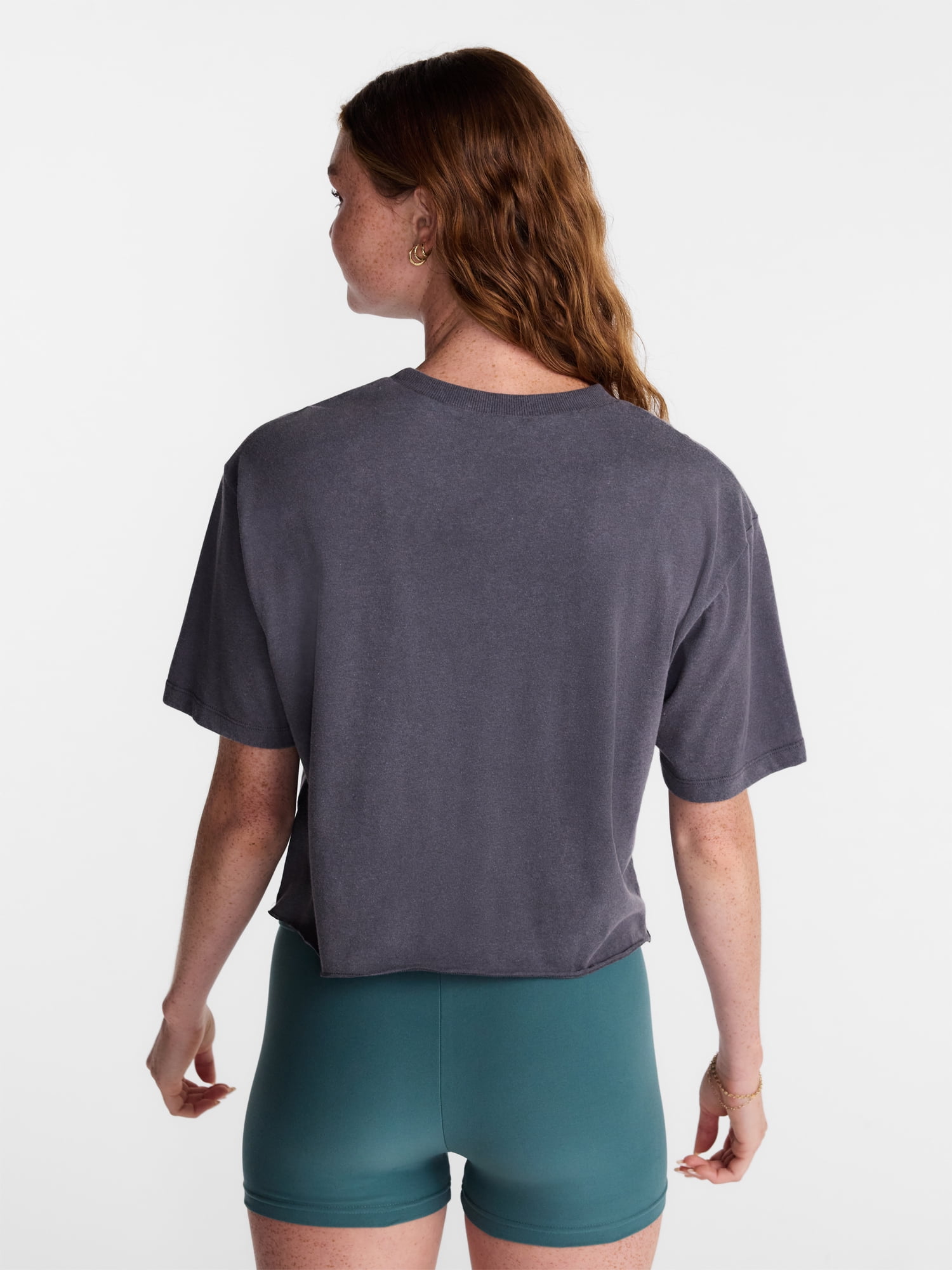 No Boundaries Boxy Cropped Graphic Tee, Women's and Women's Plus XXS-4X