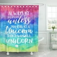 thumbnail image 1 of ABPHQTO Unicornio divertido colorido Acuarela Texto femenino Siempre linda Cortina de ducha 150x180 cm, 1 of 1