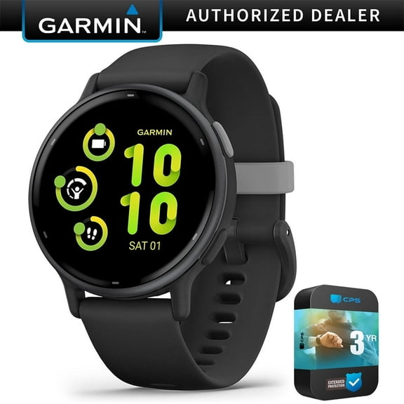 Garmin 010-02862-10 Vivoactive 5 Fitness Smartwatch, Black Bundle with Premium 3 YEAR CPS Enhanced Protection Pack| Official Garmin USA Dealer