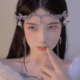 thumbnail image 2 of Crown Headband Hair Accessories Fashion Women Crystal Waterdrop Pendant Tiara Bridal Wedding Party Elf Hair Jewelry Hair Hoop, 2 of 6