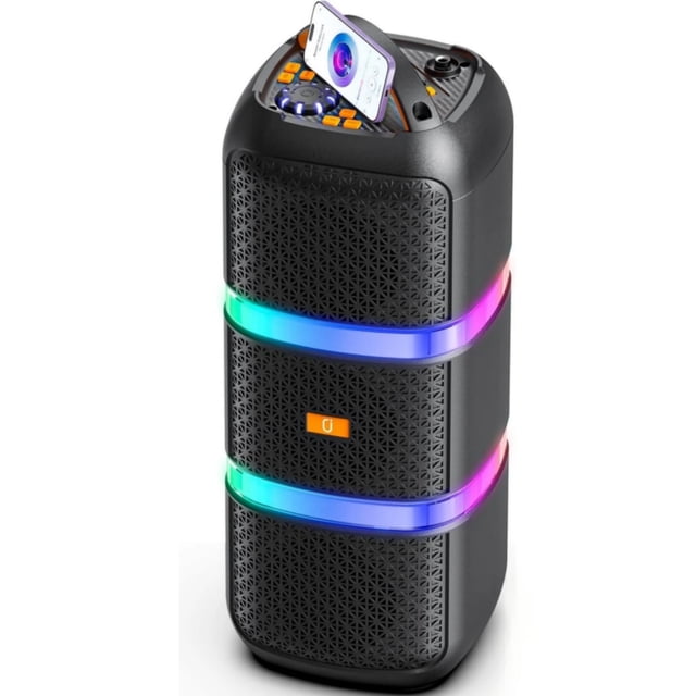 JYX Haut-Parleur de Fête Bluetooth, Haut-Parleur Portable pour l'Extérieur, Trois Subwoofers de 4 Pouces, 6 Modes d'Égalisation, Son Hi-Fi, MS73