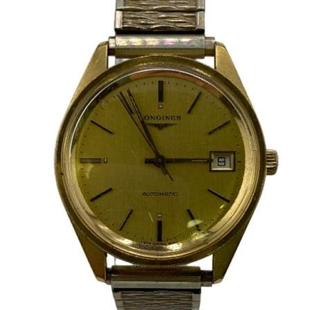 Pre-Owned LONGINES Longines 3-Hand Date Calendar Wristwatch, Gold, Men's (Fair)