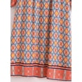 thumbnail image 6 of Boho Vintage Women Long Sleeve Geometry Floral Print Beach Bohemian Maxi Dress Ladies Tie Neck Rayon Cotton Summer Sundress, 6 of 7