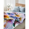 thumbnail image 5 of Twin XL Flat Sheet 66"x102", Pink Purple Hummingbird Soft Lightweight Bedding Flat Sheets Only, Spring Oil Painting Sunflowers Brushed Microfiber Top Bed Sheet, Breathable StainResistant Bedsheets, 5 of 9