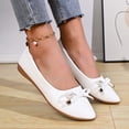 thumbnail image 4 of Women's Fashionable Plus Size Soft Sole Loafers,Comfortable Flat Shoes with Bows,Breathable Casual Footwear for Spring Summer,Versatile Stylish Shoes for Everyday Wear and Leisure White C, 4 of 6