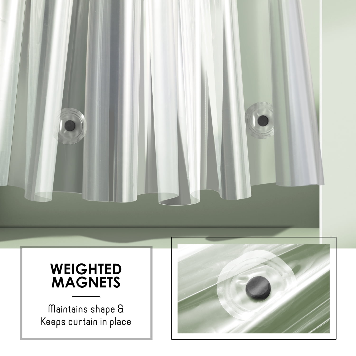 (4 pack) LammaLoe Plastic Shower Curtain Liner Mildew Resistant, Clear Shower Curtain with Premium Thick PEVA Shower Liner, Rustproof Grommets, 70" x 72"