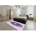 thumbnail image 4 of Ahgly Company Indoor Round Patterned Purple Flower Purple Area Rugs, 3' Round, 4 of 6
