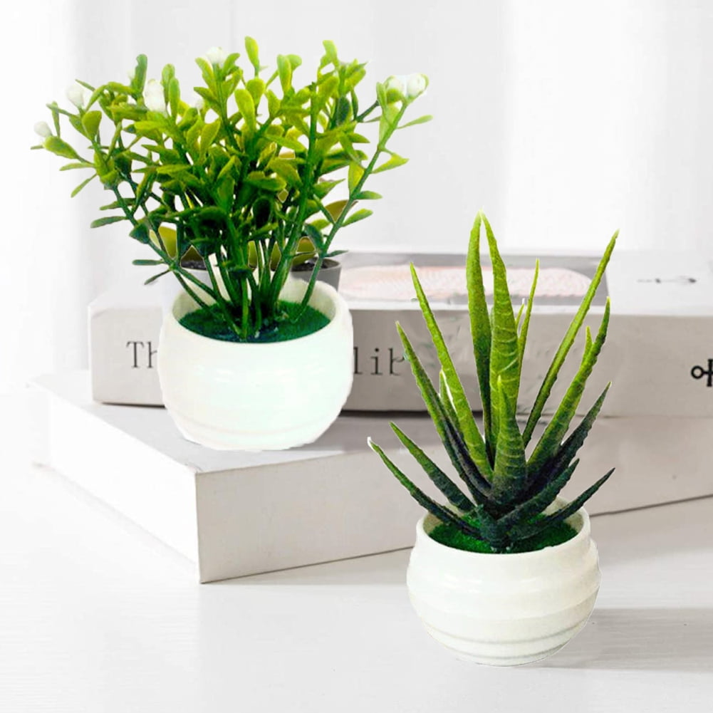 Sunjoy Tech Fake Small Plants, Artificial Potted Plants, Faux Mini