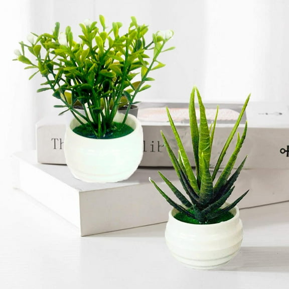 Sunjoy Tech Fake Small Plants, Artificial Potted Plants, Faux Mini Plants Indoor, Plastic Eucalyptus Succulents Plants for Home Office Desk Bathroom Bedroom Greenery Decoration