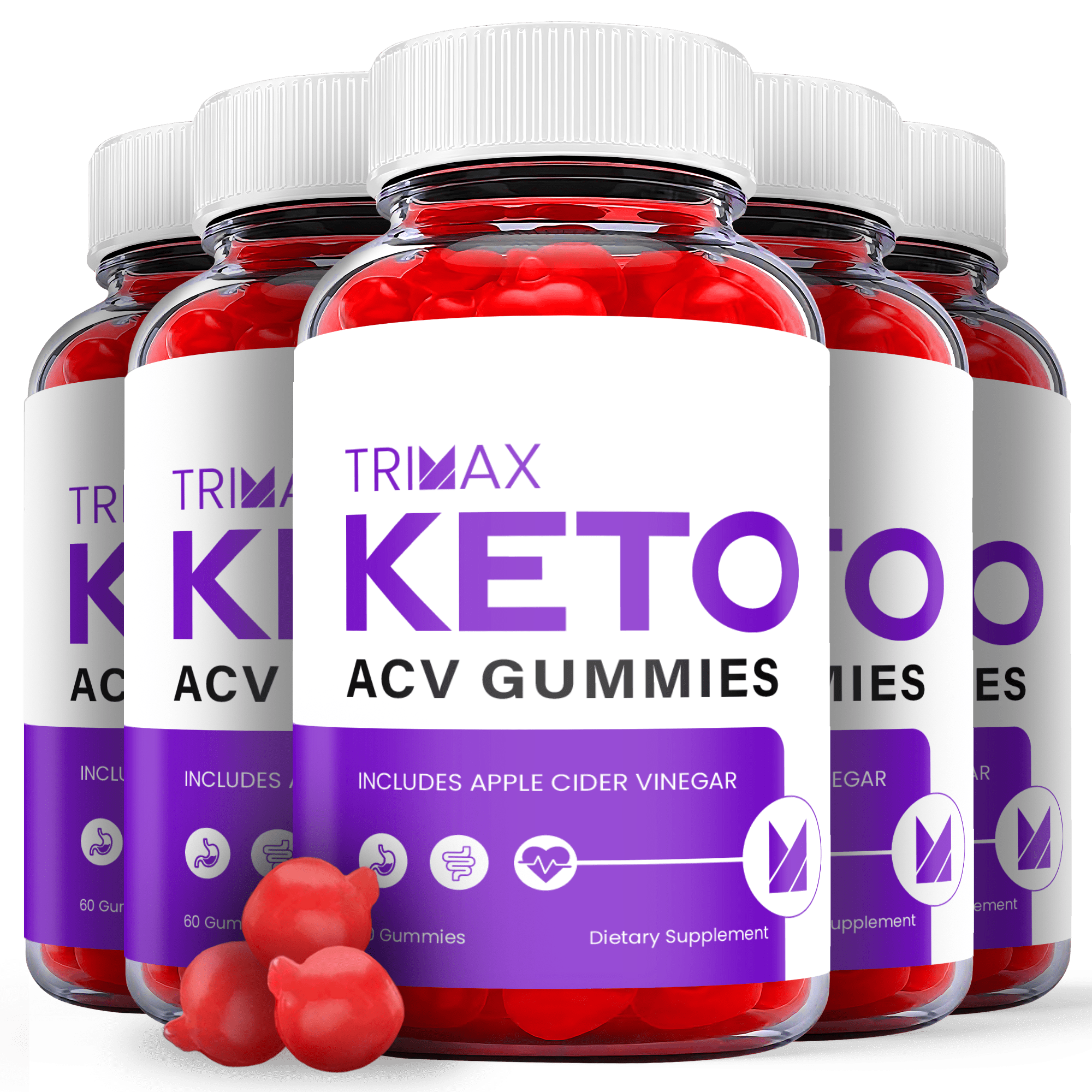 (5 Pack) Trimax Keto ACV Gummies - Supplement for Weight Loss - Energy & Focus Boosting Dietary Supplements for Weight Management & Metabolism - Fat Burn - 300 Gummies