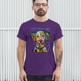 thumbnail image 3 of Tee Hunt Dean Russo Dalmatian Luv Colorful Dog T-Shirt Neon Puppy Men's Tee, Purple, Medium, 3 of 5