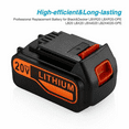 thumbnail image 2 of 2PCS 20V Lithium Battery For Black & Decker 20 Volt LBXR20 LB2X4020 Tool Battery, 2 of 16