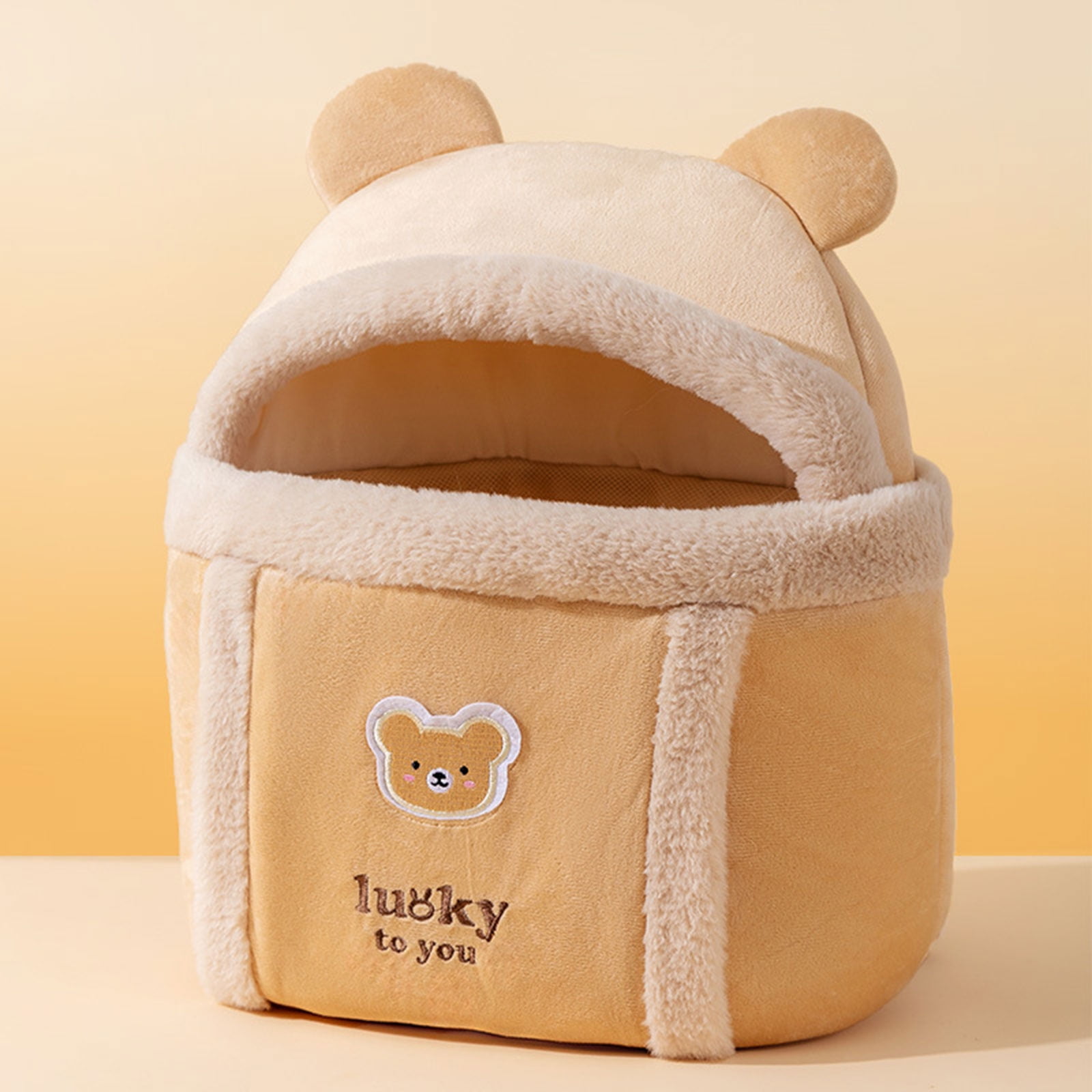 Carrier Bag for Plush Outdoor Backpack Carrier Dog Travel Bag Winter Autumn Windproof Carrier with Hand Warmer