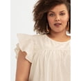 thumbnail image 4 of Jessica Simpson Women's and Women's Plus Chandler Flutter Sleeve Top, Sizes XS-4X, 4 of 6