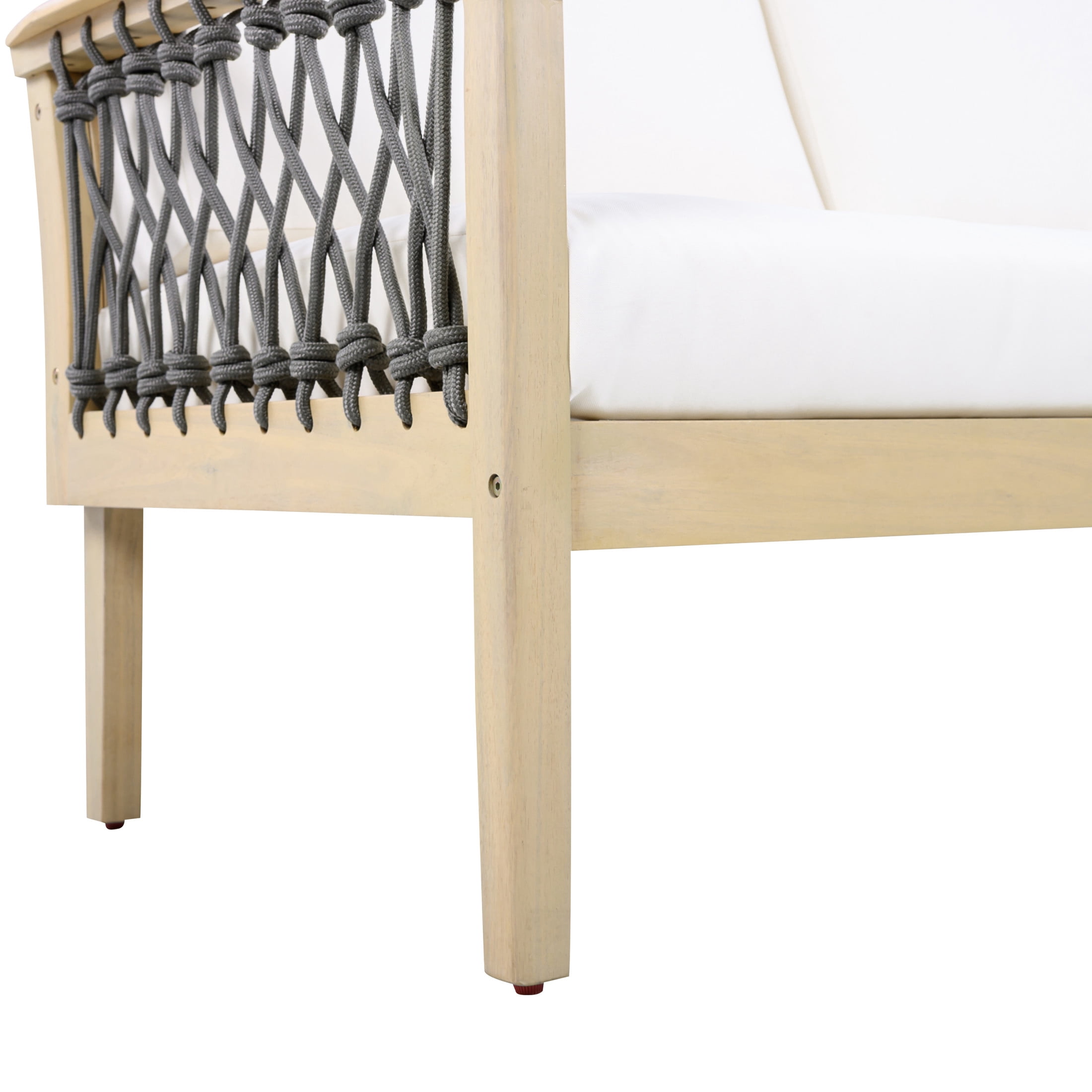 Christopher Knight Home Modern Outdoor Loveseat and Coffee Table Set, Handwoven Rope, Light Teak