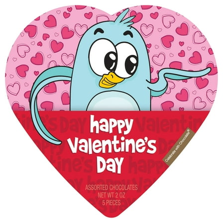 Elmer Chocolate Assorted Chocolate Cheeky Penguin Heart 2oz 5 Pieces