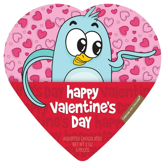 Elmer Chocolate Assorted Chocolate Cheeky Penguin Heart 2oz 5 Pieces