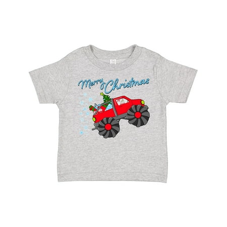 

Inktastic Merry Christmas- Santa Drives a Monster Truck Gift Toddler Boy or Toddler Girl T-Shirt