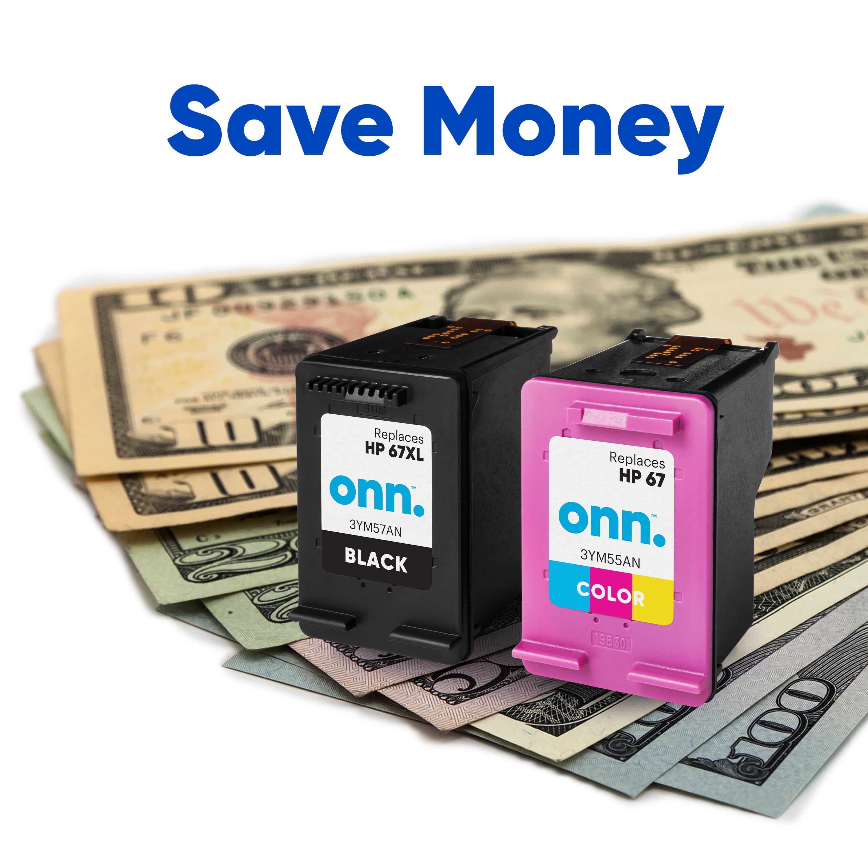 onn HP67XL Black 67 Tricolor 2-pack Printer Ink