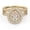 Yellow Gold, variant on Split Shank Infinity Twisted Double Halo Engagement Wedding Bridal Set Ring for Women Center 5X4MM Pear and Round Lab Created Moissanite Rings In 14K Solid Yellow Gold Size 10