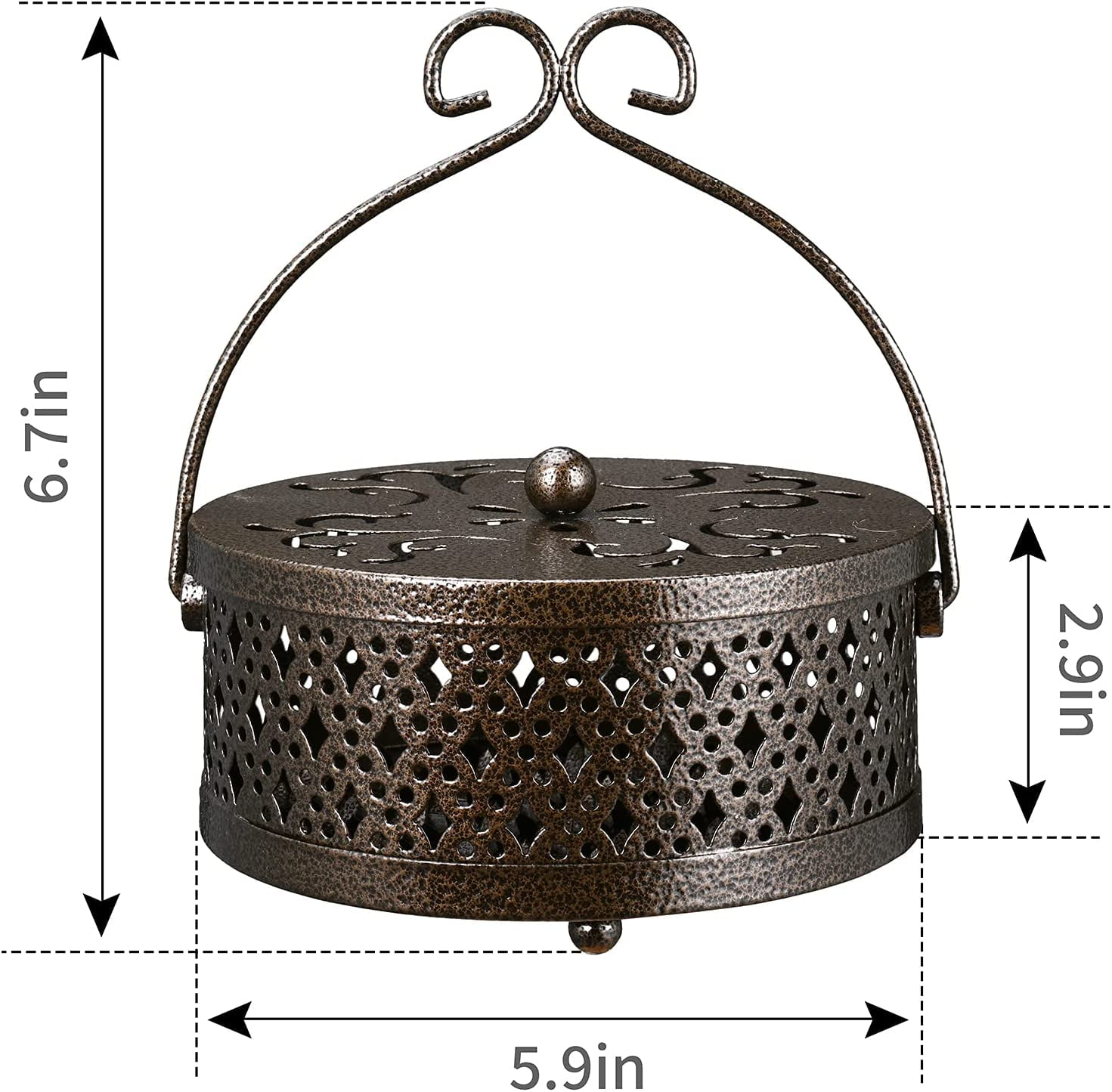 IULAVP Bronze Mosquito Coil Holder Incense Coil Burner Indoor Outdoor Camping Use Portable Mosquito Repellent Coil Holder Incense Burner Holder 5.7 Inches Diameter, CH-002