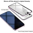 thumbnail image 6 of KOMI Magnetic Privacy Case for iPhone 16 Pro, Anti peep Magnetic Adsorption Double Side Tempered Glass Full Body Case Privacy Screen Protector Metal Titanium Frame Clear Back Phone Case Cover Purple, 6 of 7
