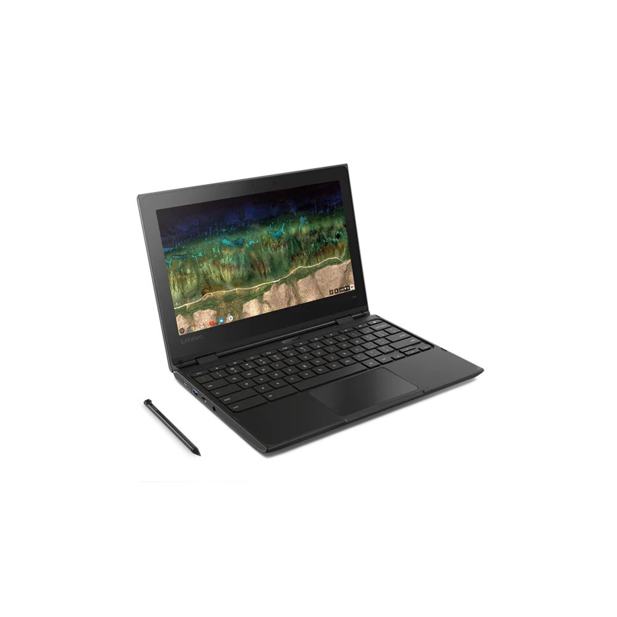 Lenovo 500e Chromebook 2nd Gen 11.6" Multi-touch HD, Intel Celeron N4120, 4GB LPDDR4, Intel UHD Graphics 600, 32GB eMMC, ChromeOS, Black. 81MC005AUS