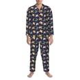 thumbnail image 3 of Picia Turtle Pattern Men’s Long-Sleeve Sleepwear Set - Soft 2-Piece Loungewear with Pockets, Comfy PJs for Relaxing Nights-Small, 3 of 7