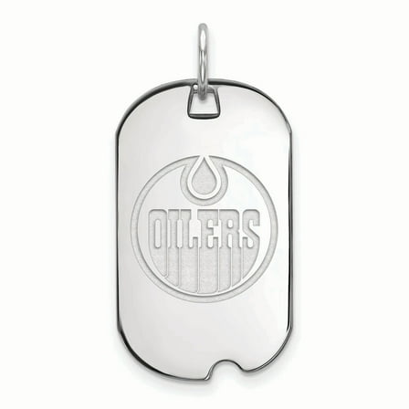 Women's Edmonton Oilers Sterling Silver Small Dog Tag