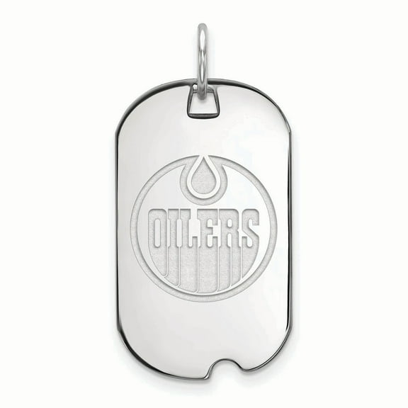 Women's Edmonton Oilers Sterling Silver Small Dog Tag