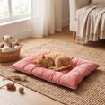 thumbnail image 6 of Short Pile Pet Mat with Ties Cushioned Gripped Bottom Non Slip Crates Furniture for Cats Small Dogs Indoor Soft Washable All Seasons Bed, 6 of 6