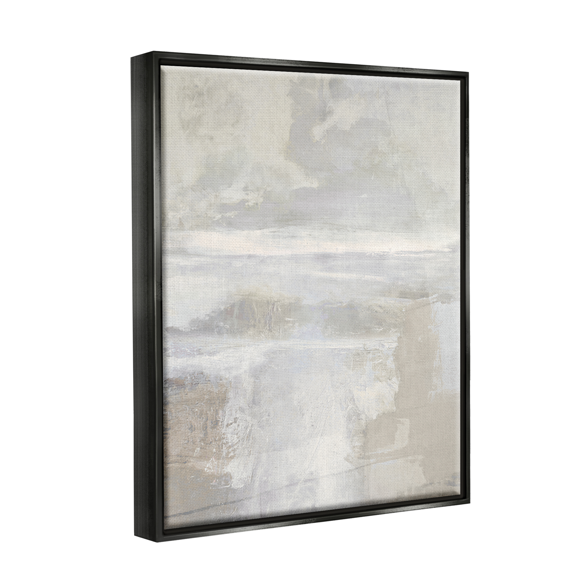 Stupell Industries Foggy Abstract Landscape Abstract Painting Black Floater Framed Canvas Art Print Wall Art, 17 x 21