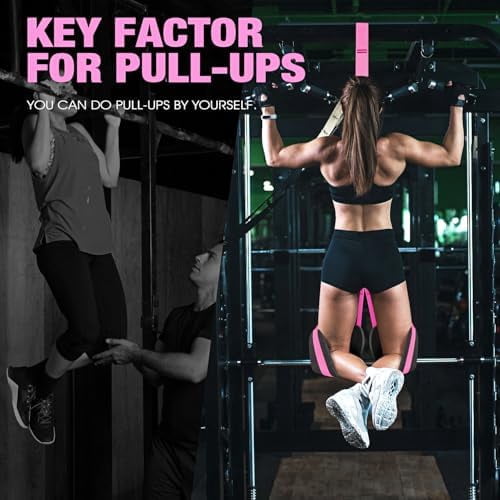 Pull Up Assistance Bands, Resistance Bands for Pull Up Bar Workout, Adjustable Heavy Duty Pull Up Assist Equipment with 4 Assistance Bands, Home Gym Fitness Exercise Strength Training Red