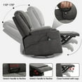 thumbnail image 5 of KIGOTY Rocking Recliner Chair, 360 Swivel Recliner with Massage and Heating, Dark Grey, 5 of 7